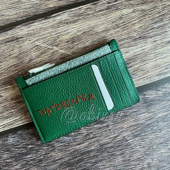 NWT Coach Leather Zip Card Case with Diary Embroidery - Picture 4 of 5